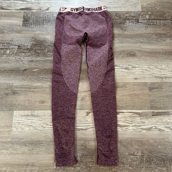 Gymshark Seamless Leggings Burgundy Pink Logo Waistband | Possibly Size S - Picture 5 of 6